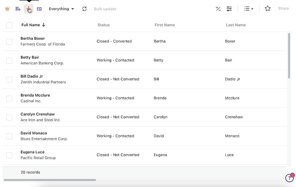 Lead conversion record